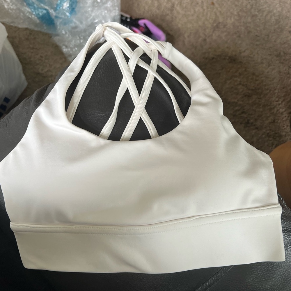 SAVVI cream white SUN sports bra XS